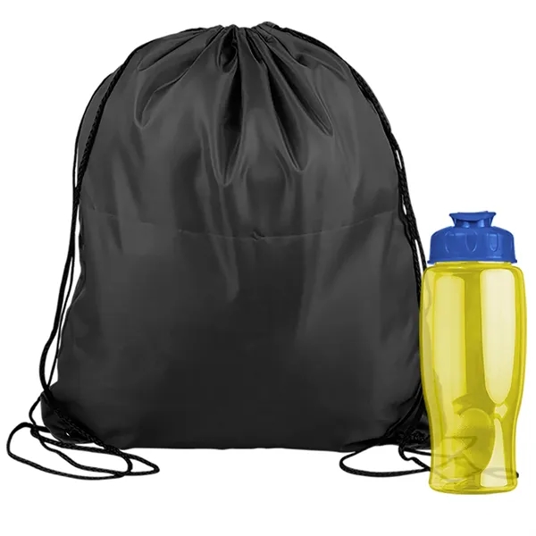 Drawstring backpack in a bottle combo kit.... from ASI 40480 Koozie Group