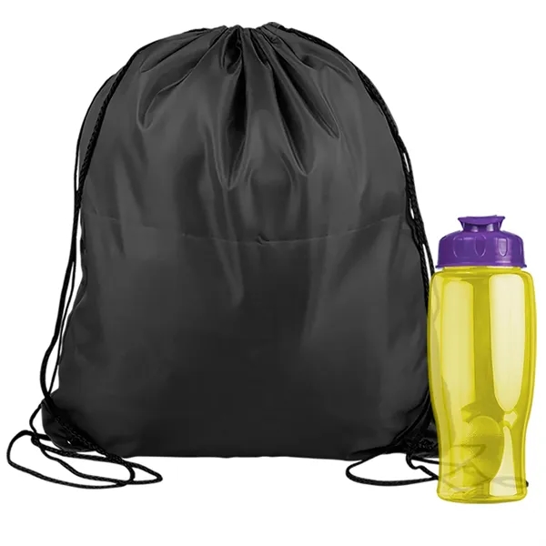 Drawstring backpack in a bottle combo kit.... from ASI 40480 Koozie Group