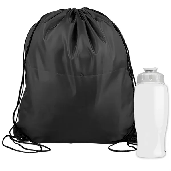 Drawstring backpack in a bottle combo kit.... from ASI 40480 Koozie Group