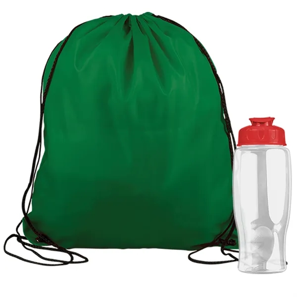 Drawstring backpack in a bottle combo kit.... from ASI 40480 Koozie Group