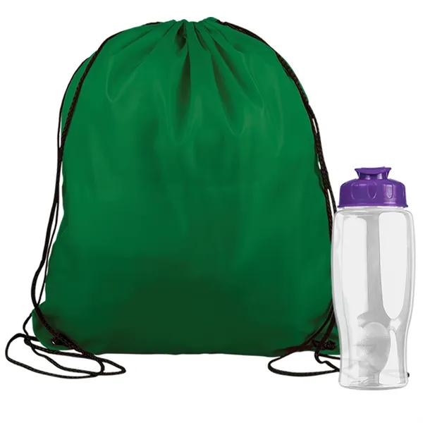 Drawstring backpack in a bottle combo kit.... from ASI 40480 Koozie Group