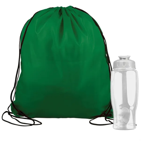 Drawstring backpack in a bottle combo kit.... from ASI 40480 Koozie Group