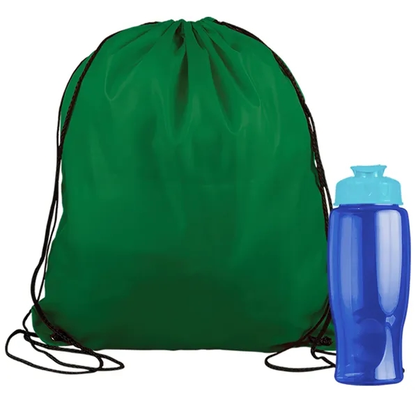 Drawstring backpack in a bottle combo kit.... from ASI 40480 Koozie Group