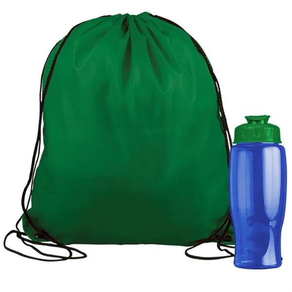 Drawstring backpack in a bottle combo kit.... from ASI 40480 Koozie Group