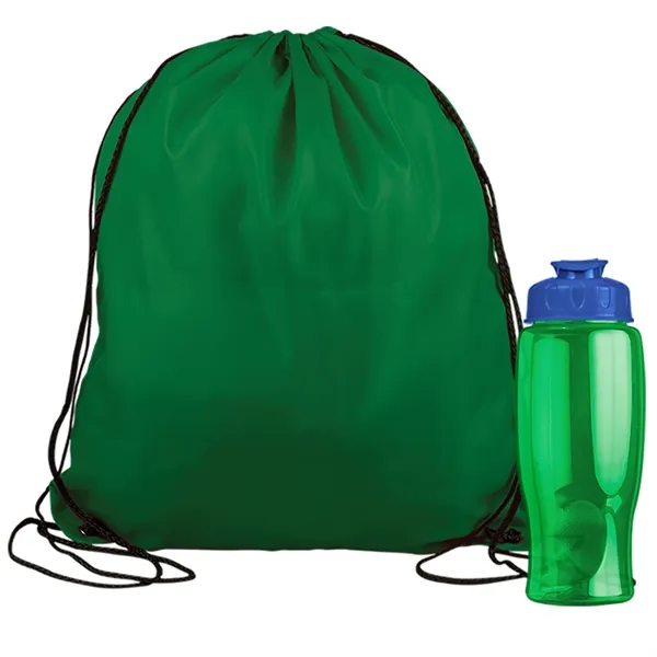 Drawstring backpack in a bottle combo kit.... from ASI 40480 Koozie Group