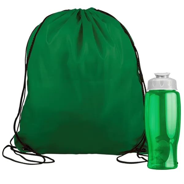 Drawstring backpack in a bottle combo kit.... from ASI 40480 Koozie Group