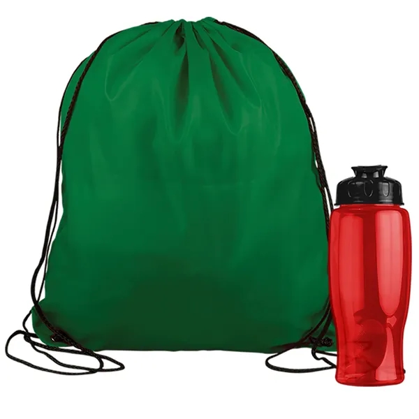 Drawstring backpack in a bottle combo kit.... from ASI 40480 Koozie Group