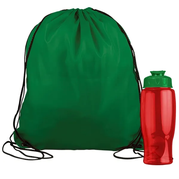 Drawstring backpack in a bottle combo kit.... from ASI 40480 Koozie Group