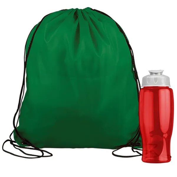 Drawstring backpack in a bottle combo kit.... from ASI 40480 Koozie Group