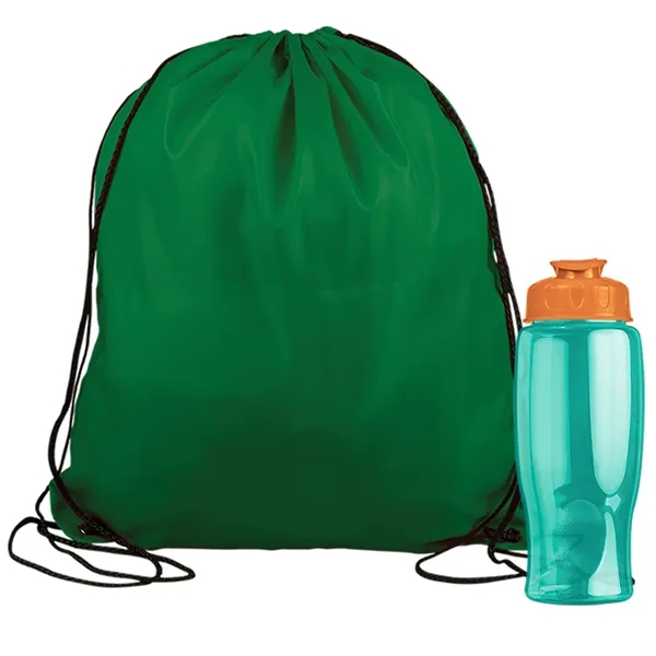 Drawstring backpack in a bottle combo kit.... from ASI 40480 Koozie Group