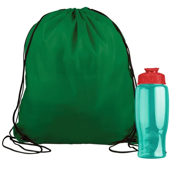 Drawstring backpack in a bottle combo kit.... from ASI 40480 Koozie Group