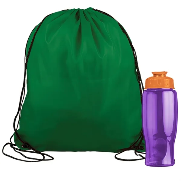 Drawstring backpack in a bottle combo kit.... from ASI 40480 Koozie Group