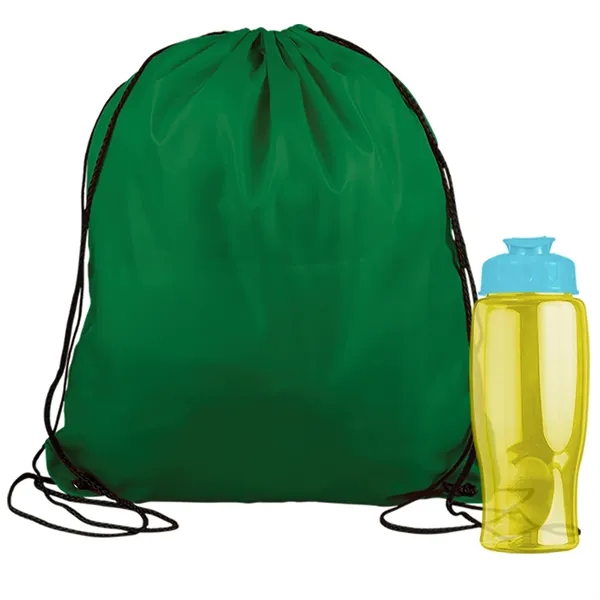 Drawstring backpack in a bottle combo kit.... from ASI 40480 Koozie Group