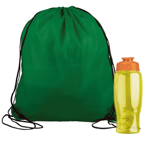 Drawstring backpack in a bottle combo kit.... from ASI 40480 Koozie Group