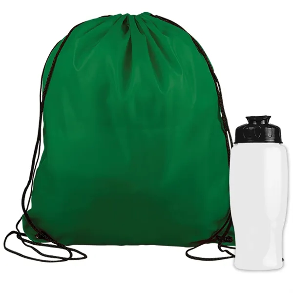 Drawstring backpack in a bottle combo kit.... from ASI 40480 Koozie Group
