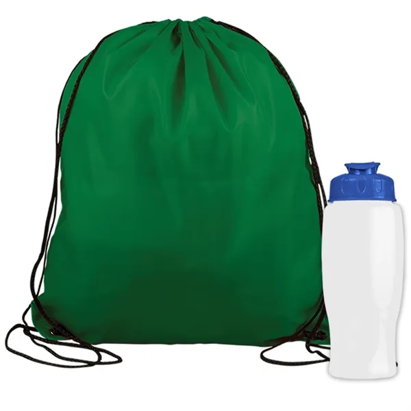 Drawstring backpack in a bottle combo kit.... from ASI 40480 Koozie Group