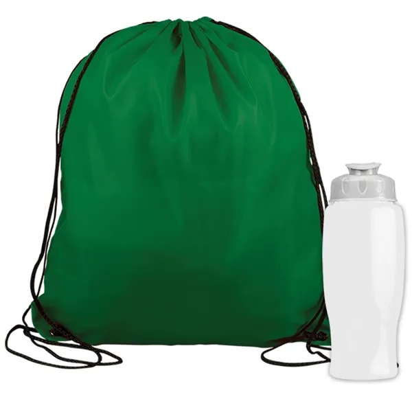 Drawstring backpack in a bottle combo kit.... from ASI 40480 Koozie Group
