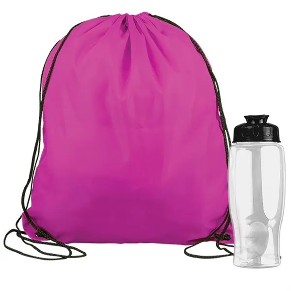 Drawstring backpack in a bottle combo kit.... from ASI 40480 Koozie Group