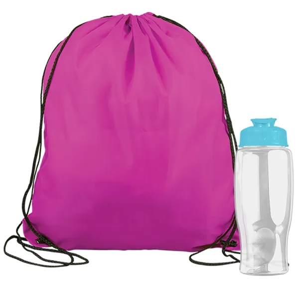 Drawstring backpack in a bottle combo kit.... from ASI 40480 Koozie Group