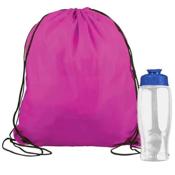 Drawstring backpack in a bottle combo kit.... from ASI 40480 Koozie Group
