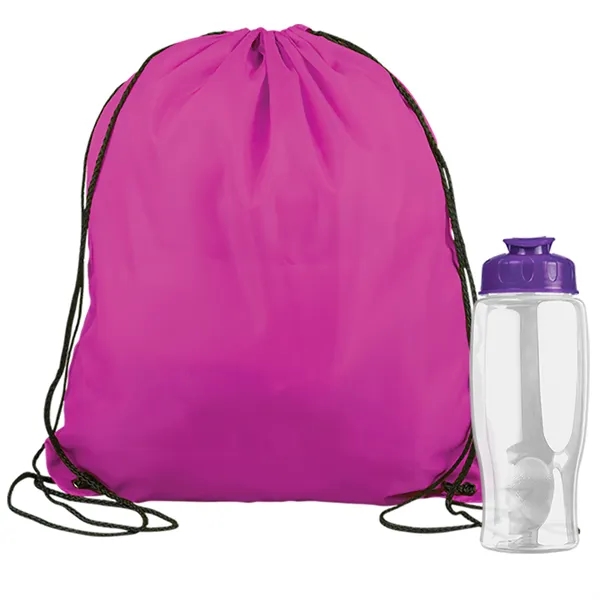 Drawstring backpack in a bottle combo kit.... from ASI 40480 Koozie Group