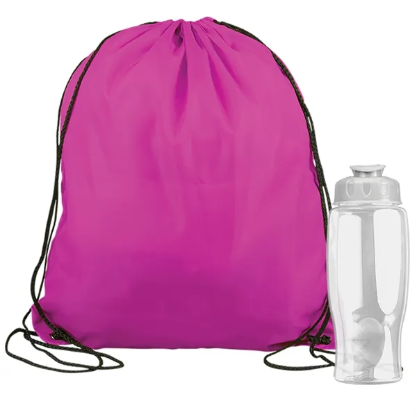 Drawstring backpack in a bottle combo kit.... from ASI 40480 Koozie Group