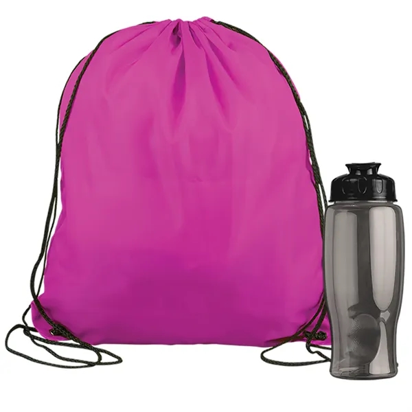 Drawstring backpack in a bottle combo kit.... from ASI 40480 Koozie Group