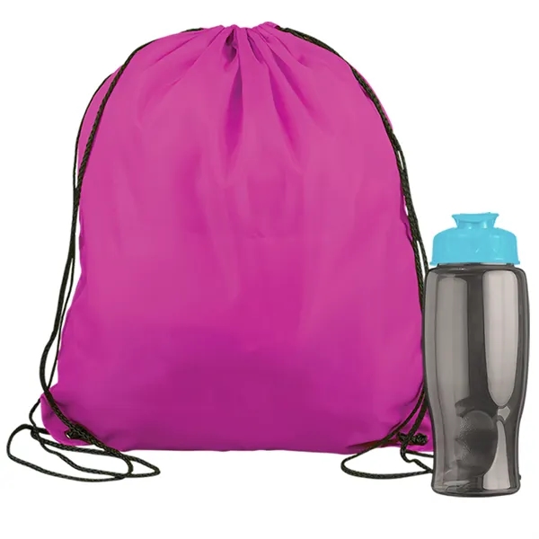 Drawstring backpack in a bottle combo kit.... from ASI 40480 Koozie Group