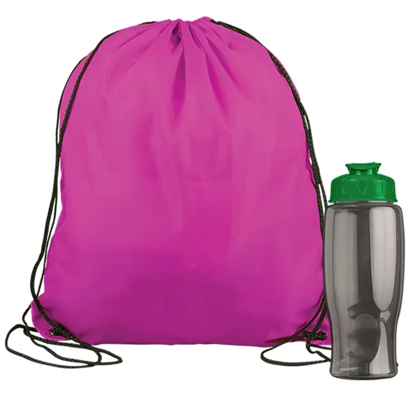 Drawstring backpack in a bottle combo kit.... from ASI 40480 Koozie Group