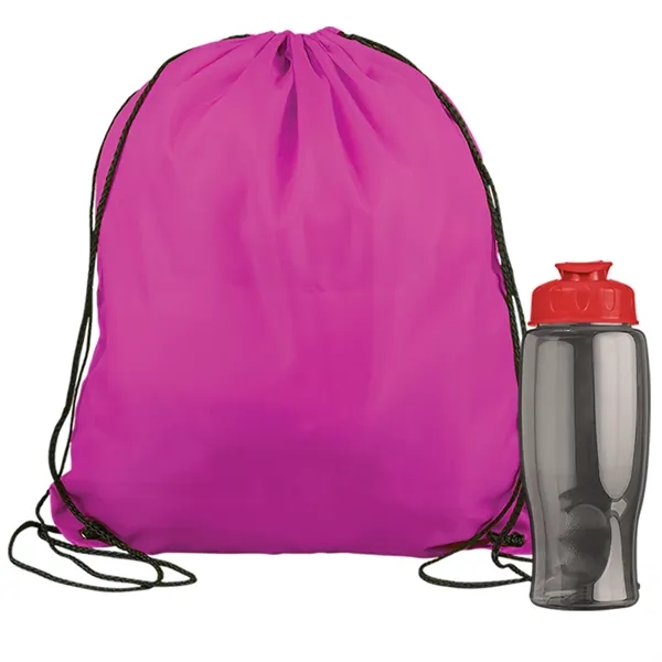 Drawstring backpack in a bottle combo kit.... from ASI 40480 Koozie Group