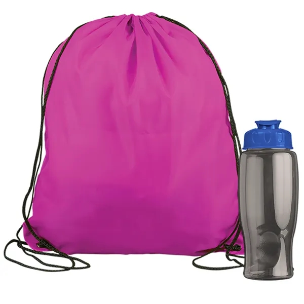Drawstring backpack in a bottle combo kit.... from ASI 40480 Koozie Group