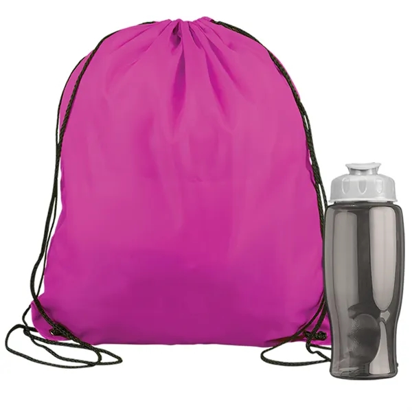 Drawstring backpack in a bottle combo kit.... from ASI 40480 Koozie Group