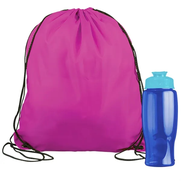 Drawstring backpack in a bottle combo kit.... from ASI 40480 Koozie Group