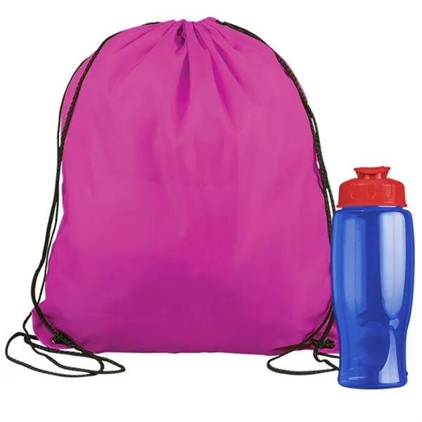 Drawstring backpack in a bottle combo kit.... from ASI 40480 Koozie Group