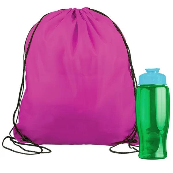 Drawstring backpack in a bottle combo kit.... from ASI 40480 Koozie Group