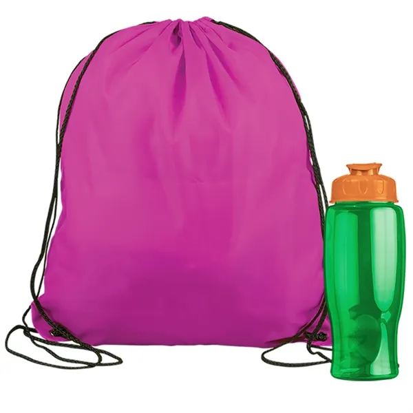 Drawstring backpack in a bottle combo kit.... from ASI 40480 Koozie Group