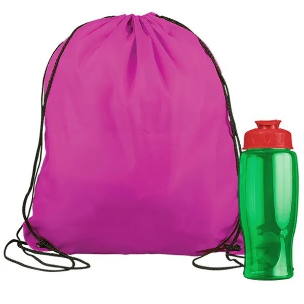 Drawstring backpack in a bottle combo kit.... from ASI 40480 Koozie Group