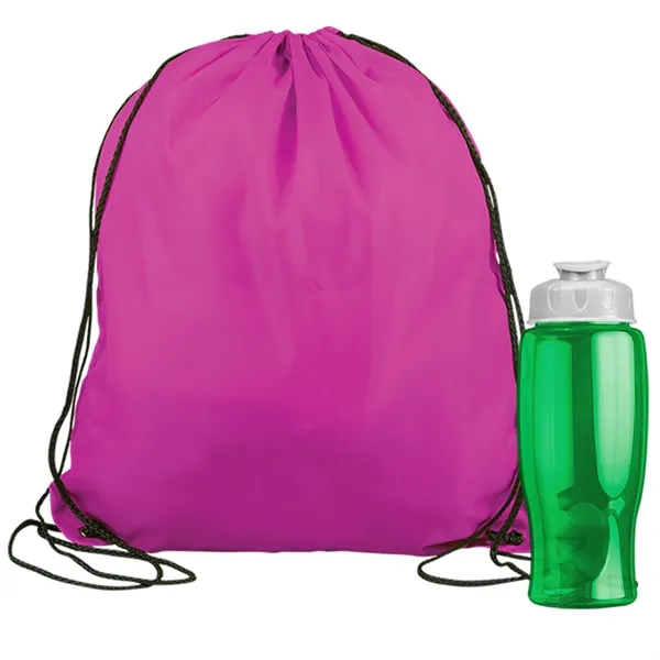 Drawstring backpack in a bottle combo kit.... from ASI 40480 Koozie Group