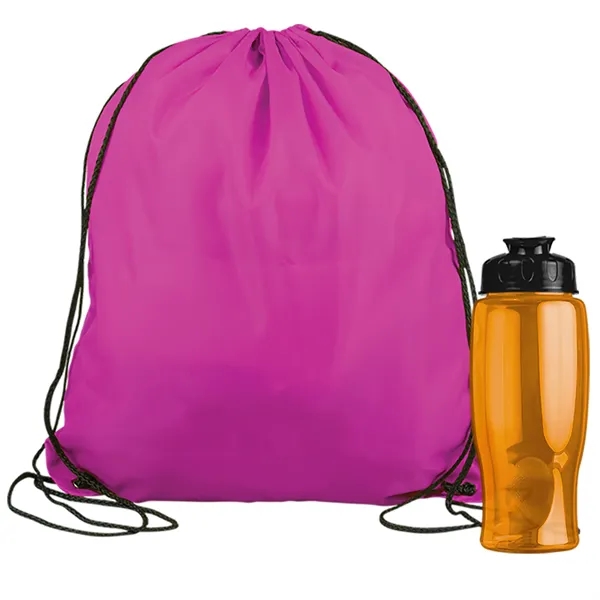 Drawstring backpack in a bottle combo kit.... from ASI 40480 Koozie Group