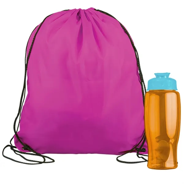 Drawstring backpack in a bottle combo kit.... from ASI 40480 Koozie Group