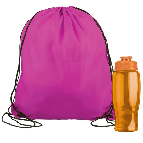 Drawstring backpack in a bottle combo kit.... from ASI 40480 Koozie Group