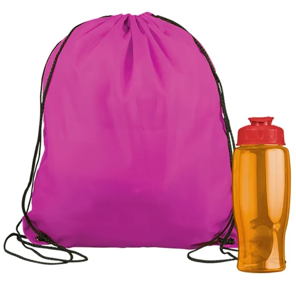 Drawstring backpack in a bottle combo kit.... from ASI 40480 Koozie Group
