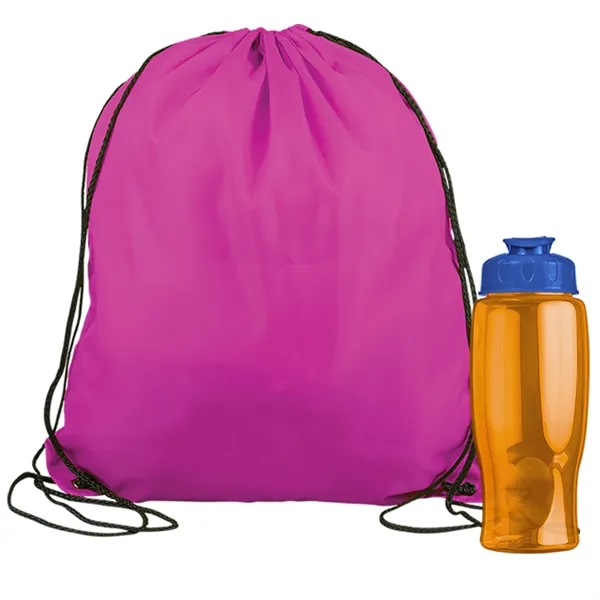 Drawstring backpack in a bottle combo kit.... from ASI 40480 Koozie Group