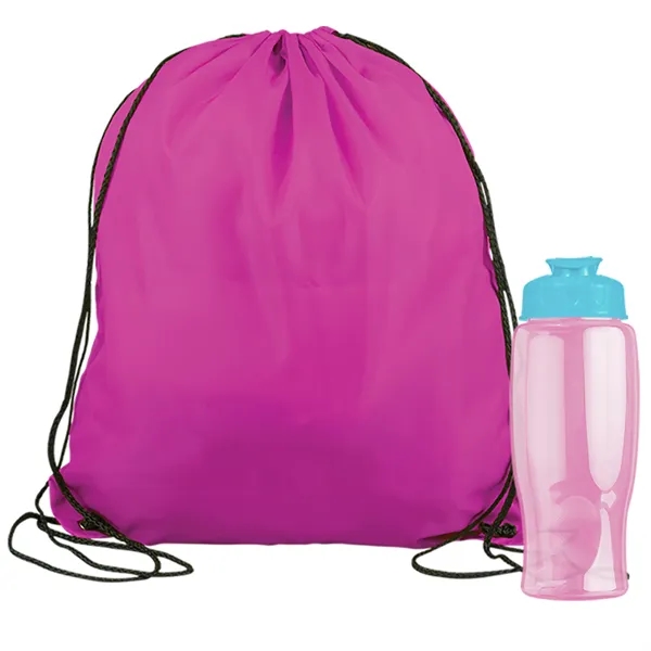 Drawstring backpack in a bottle combo kit.... from ASI 40480 Koozie Group