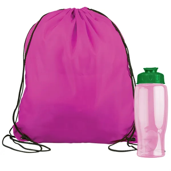 Drawstring backpack in a bottle combo kit.... from ASI 40480 Koozie Group