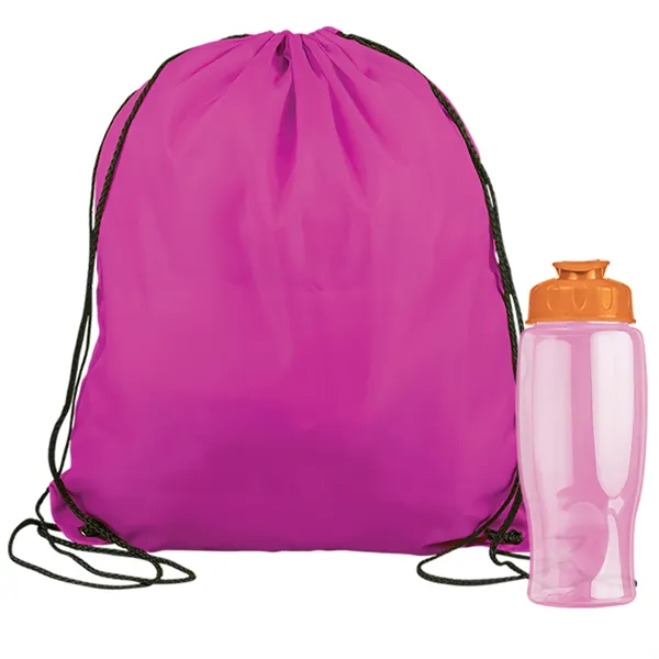 Drawstring backpack in a bottle combo kit.... from ASI 40480 Koozie Group