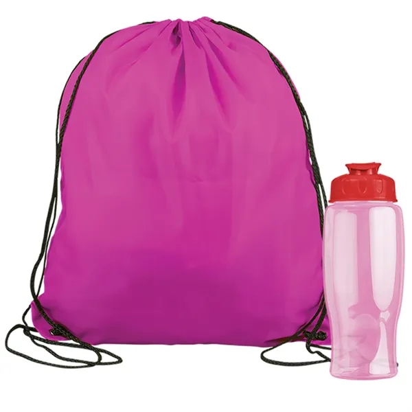 Drawstring backpack in a bottle combo kit.... from ASI 40480 Koozie Group