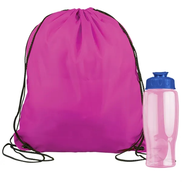 Drawstring backpack in a bottle combo kit.... from ASI 40480 Koozie Group
