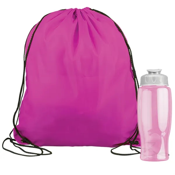 Drawstring backpack in a bottle combo kit.... from ASI 40480 Koozie Group