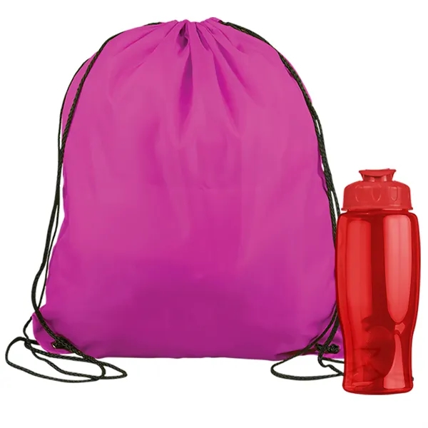 Drawstring backpack in a bottle combo kit.... from ASI 40480 Koozie Group